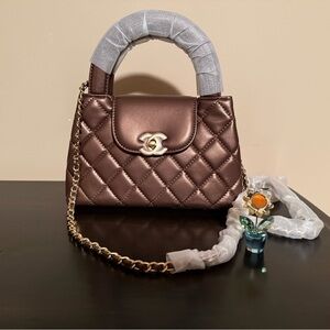 NEW Copper Bronze Shoulder Crossbody Bag with chain strap